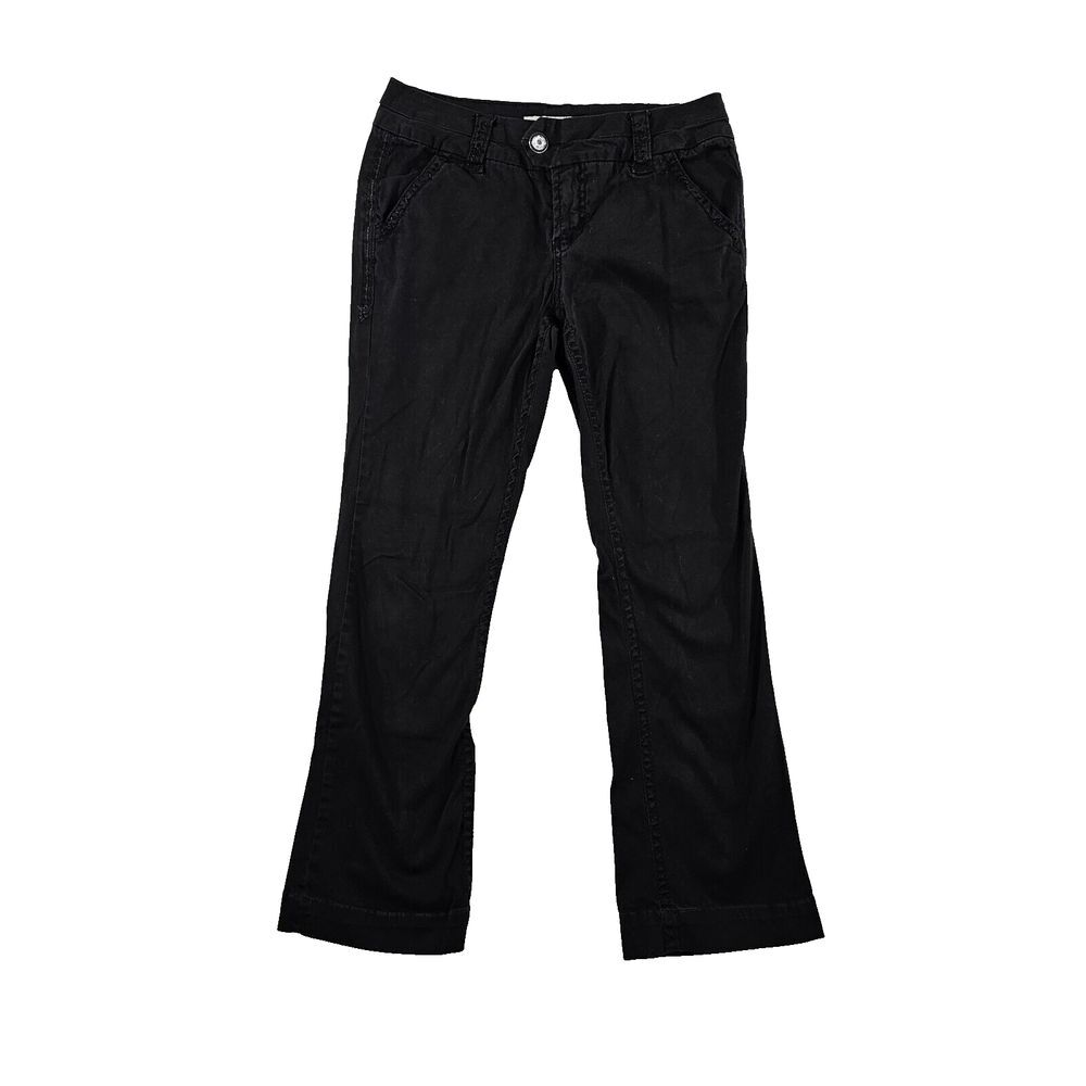 BKE Casuals Womens Ankle‎ Pants Bootcut Leg High Rise Flat Front Black 30x27.5